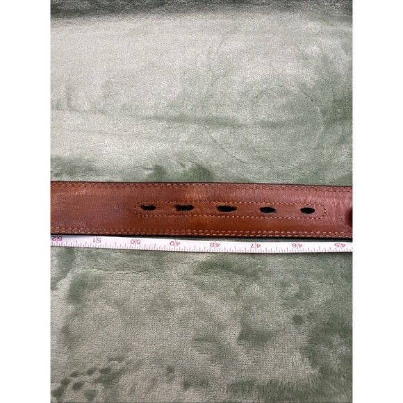 Cabelas Leather Belt Men 48 Top Grain Cowhide Basketweave Woven Inlay Brown 2928 - Picture 6 of 8